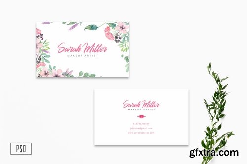 Floral Minimalist Business Card Template