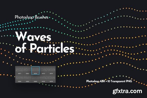 Waves of Particles Photoshop Brushes