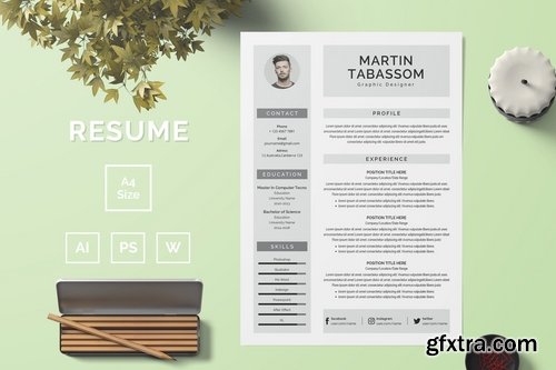 Professional Resume Cover Letter and Invioce Templates Pack