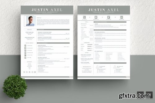 Professional Resume Cover Letter and Invioce Templates Pack