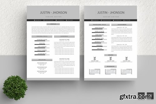 Professional Resume Cover Letter and Invioce Templates Pack