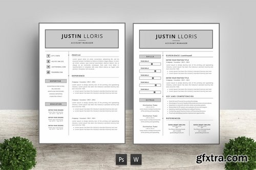 Professional Resume Cover Letter and Invioce Templates Pack