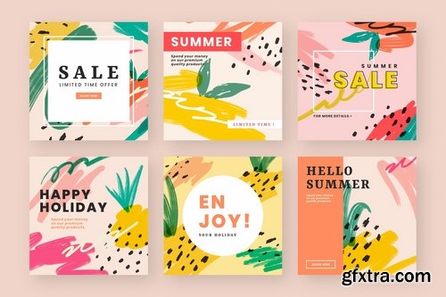 Colorful website banner design vector set