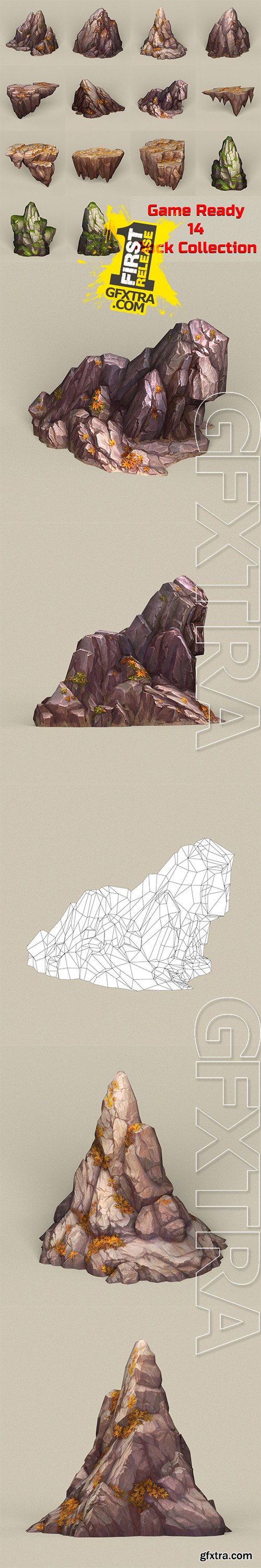 Cgtrader - Game Ready Stone Rocks Collection Low-poly 3D model