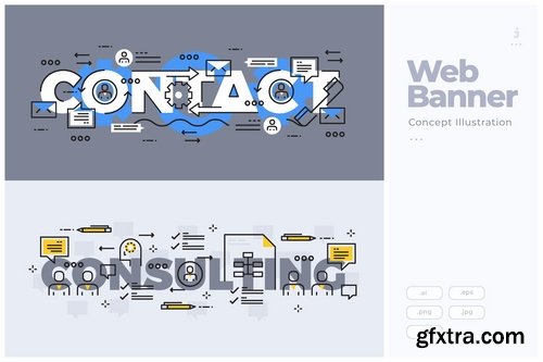 Flat Line Banner Concepts