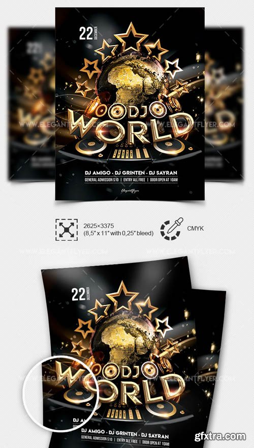 World DJs V3 2019 Flyer PSD Template