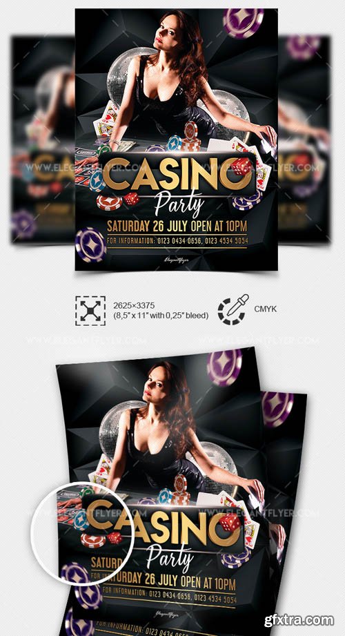 Casino Party V1 2019 PSD Flyer Template + Facebook Cover + Instagram Post