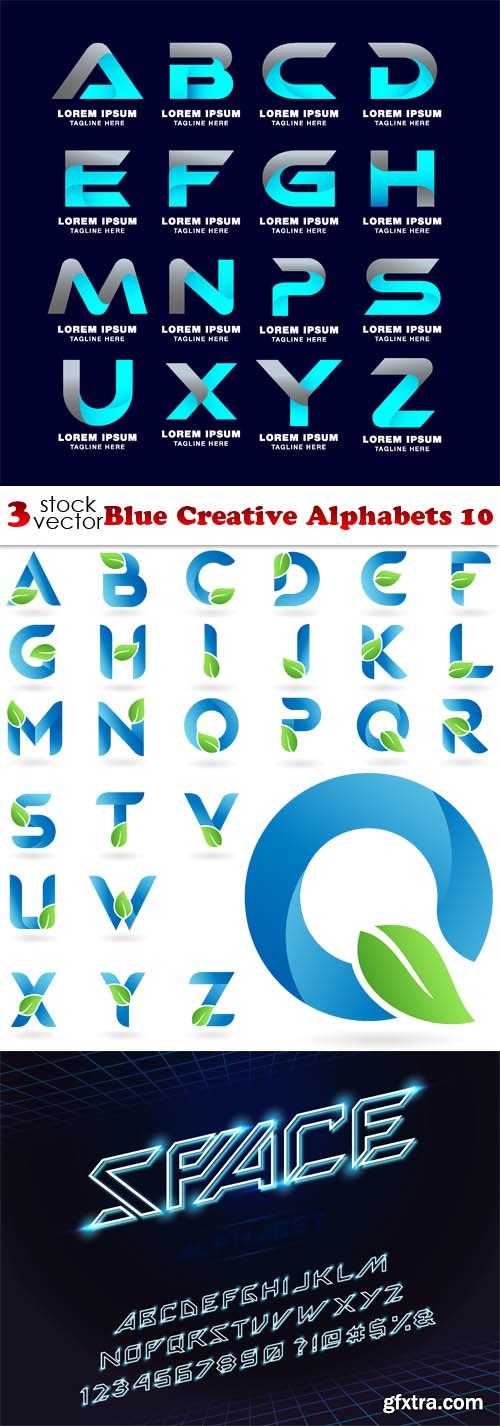 Vectors - Blue Creative Alphabets 11