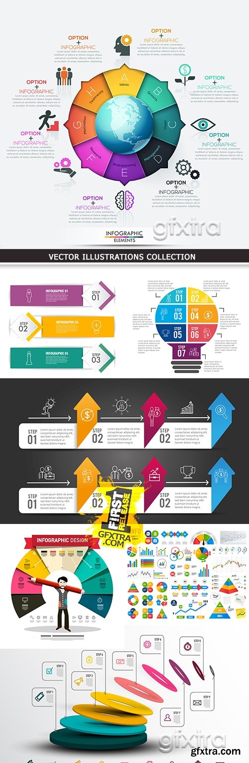 Business infographics options elements collection 42