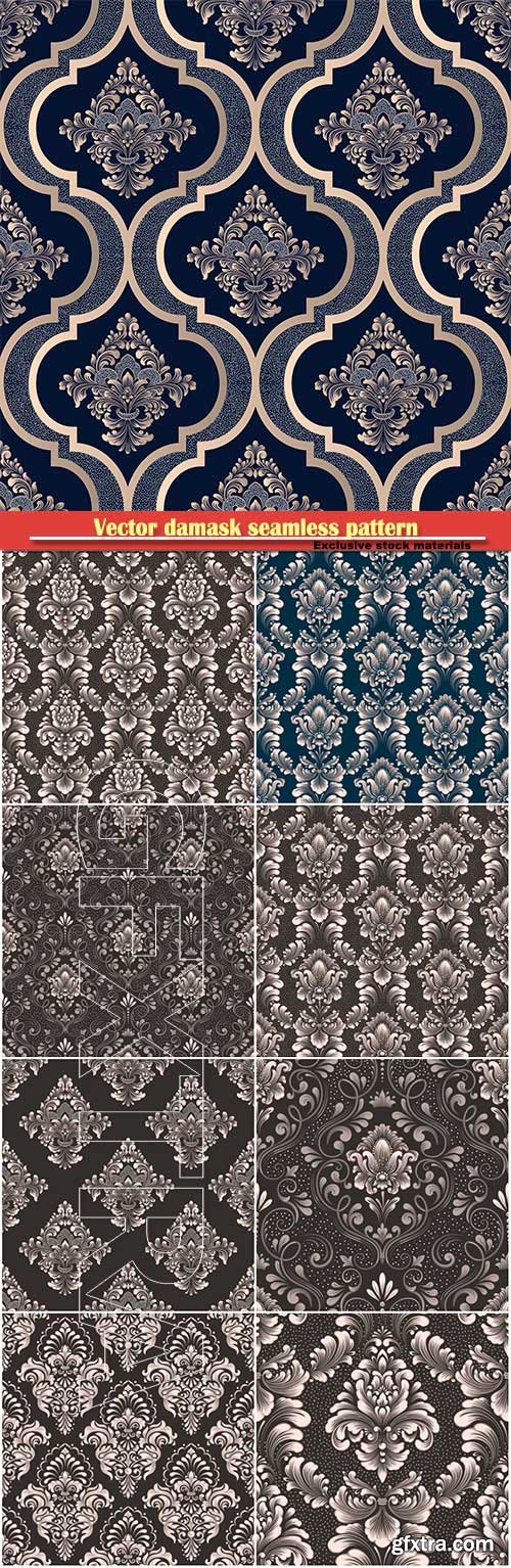 Vector damask seamless pattern element, royal victorian seamless texture