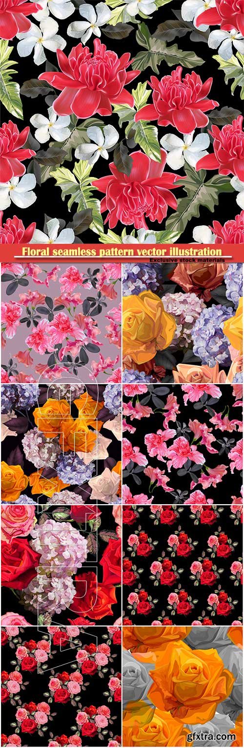 Floral seamless pattern vector illustration