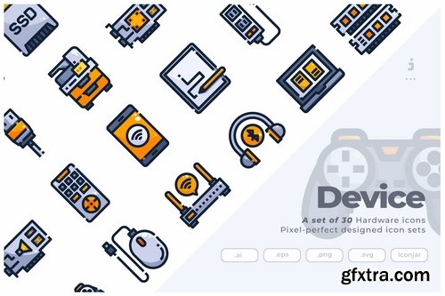 30 Hardware and Device Icons