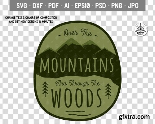 Vintage Hiking Logo Patch Retro Mountains Badge