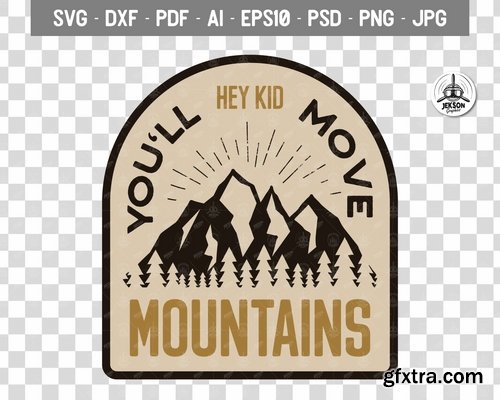 Retro Mountains Badge Vintage Travel Logo Patch