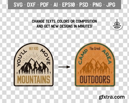 Retro Mountains Badge Vintage Travel Logo Patch