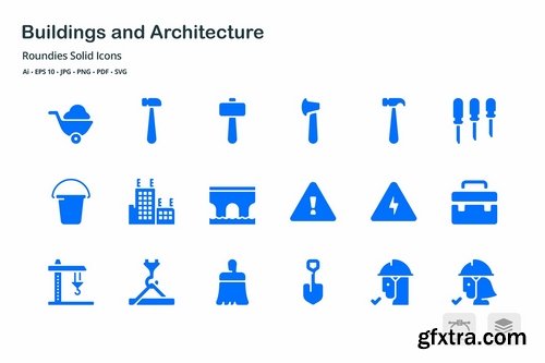 Architecture and Buildings Solid Glyph Icons