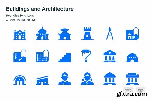 Architecture and Buildings Solid Glyph Icons