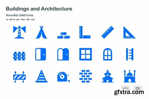 Architecture and Buildings Solid Glyph Icons