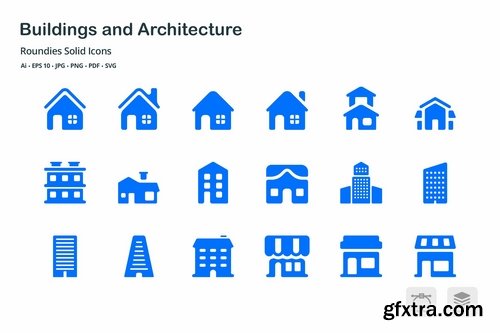 Architecture and Buildings Solid Glyph Icons