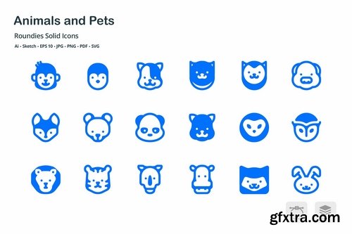 Animals and Pets Roudies Solid Glyph Icons