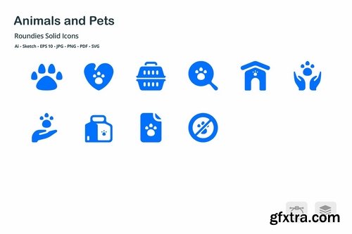 Animals and Pets Roudies Solid Glyph Icons