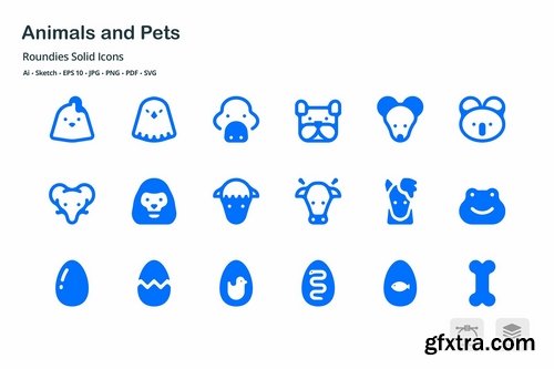 Animals and Pets Roudies Solid Glyph Icons