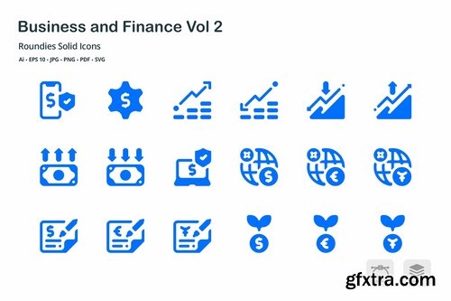 Business and Finance Roundies Solid Glyph Icons