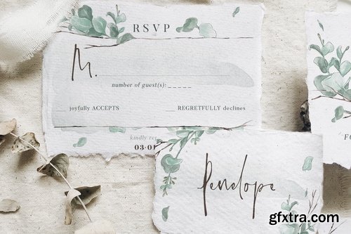 Watercolor Eucalyptus Wedding Suite