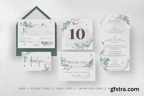 Watercolor Eucalyptus Wedding Suite