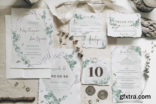 Watercolor Eucalyptus Wedding Suite