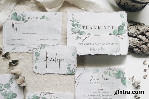 Watercolor Eucalyptus Wedding Suite