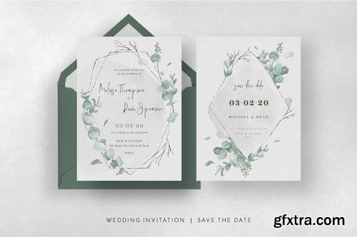 Watercolor Eucalyptus Wedding Suite