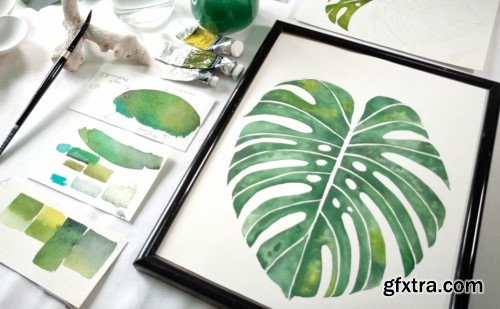 Watercolour Monstera Leaves