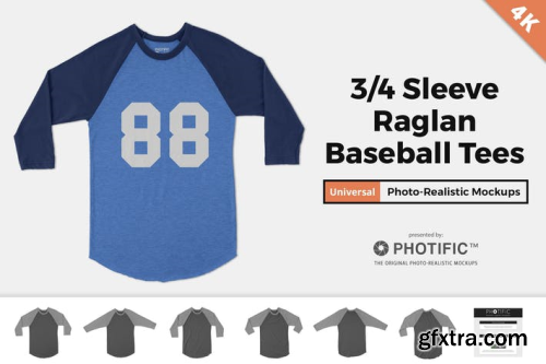 3/4 Raglan Baseball Tee Mockups