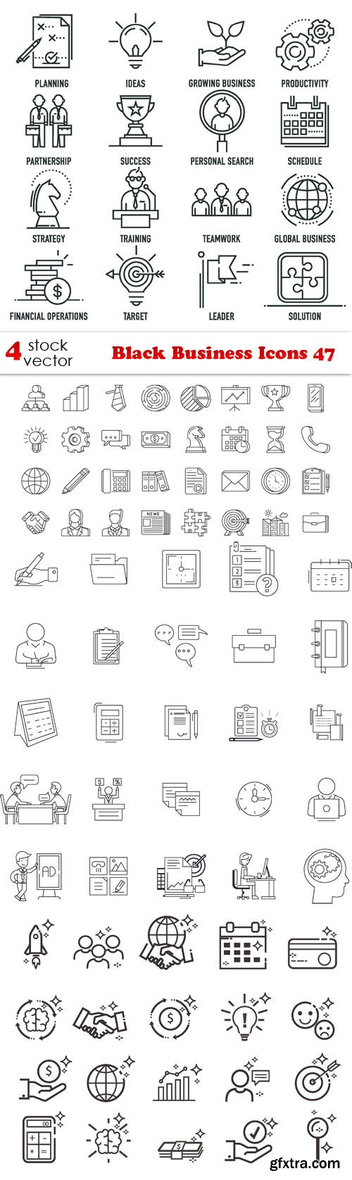 Vectors - Black Business Icons 47