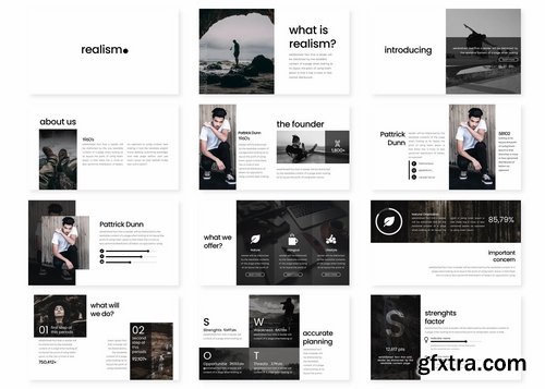 Realism - Powerpoint Keynote and Google Slides Templates