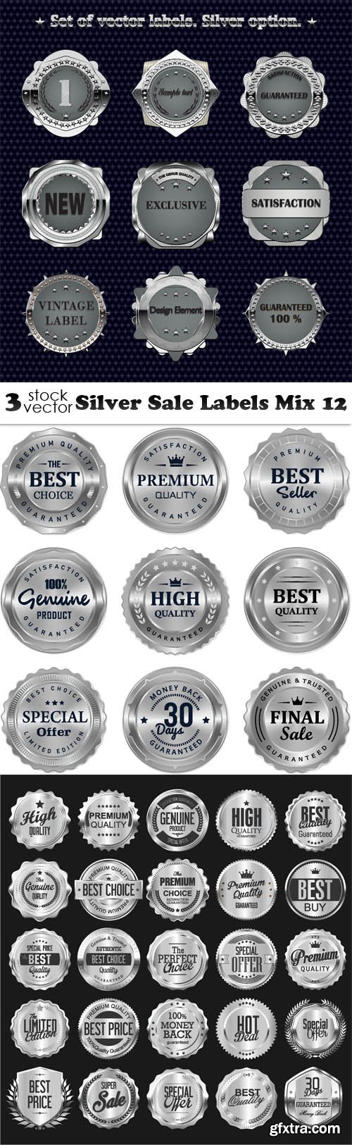 Vectors - Silver Sale Labels Mix 12