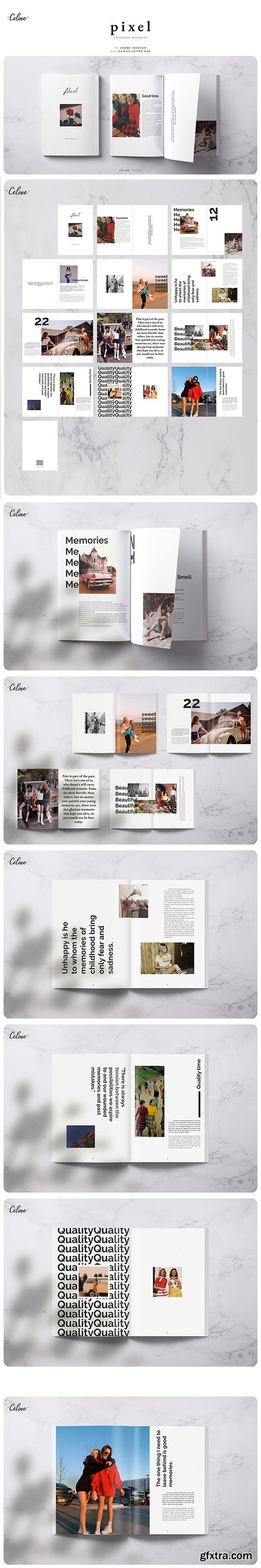 CreativeMarket - PIXEL Lookbook Memories Template 3587390