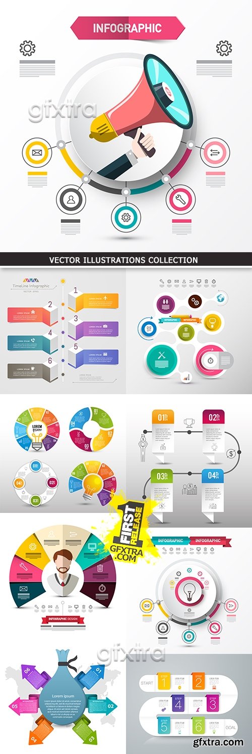 Business infographics options elements collection 43