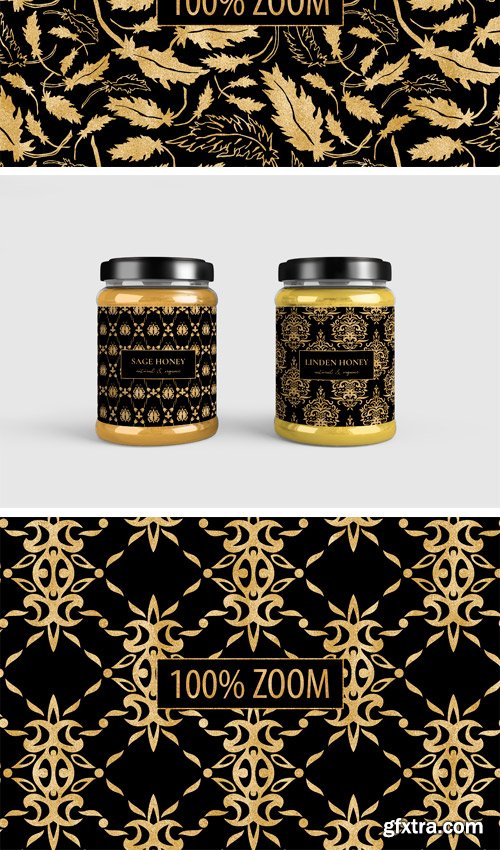 Designbundles - Black and Gold Seamless Papers 228877