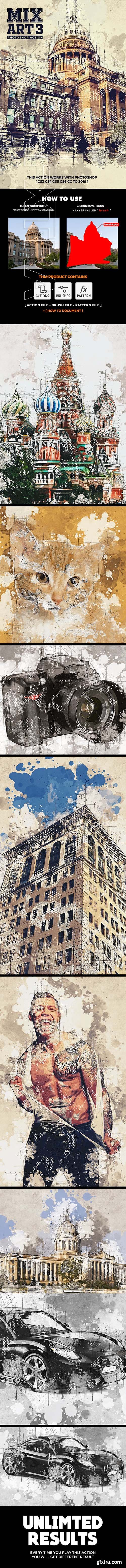 GraphicRiver - MixART 3 Photoshop Action 23427538