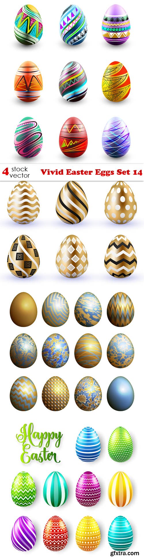 Vectors - Vivid Easter Eggs Set 14