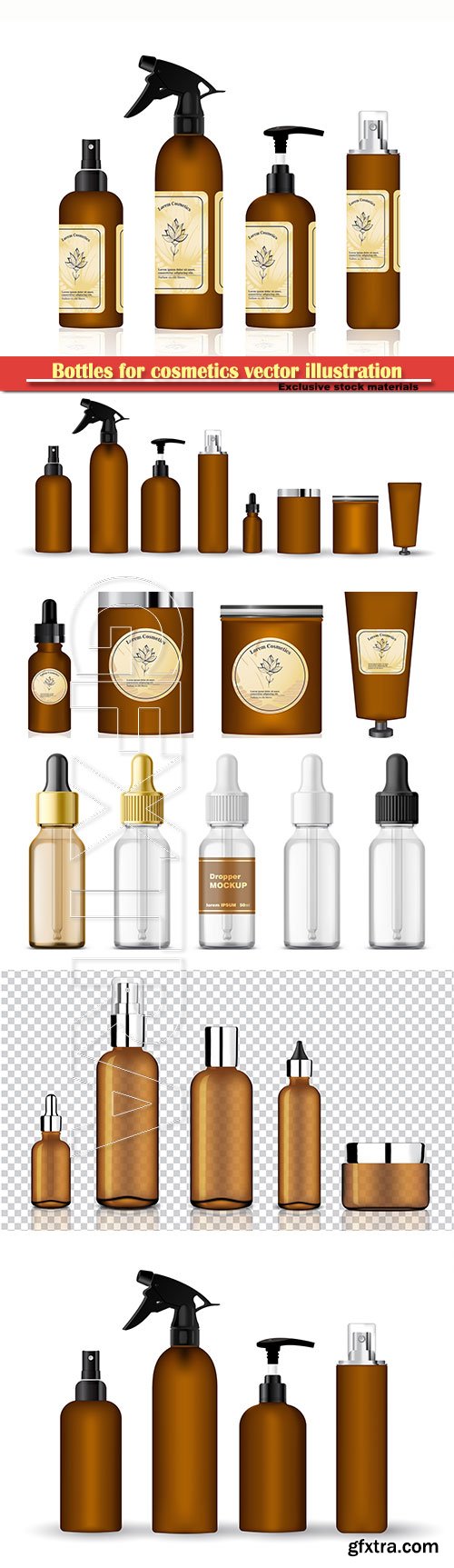 Bottles for cosmetics vector illustration