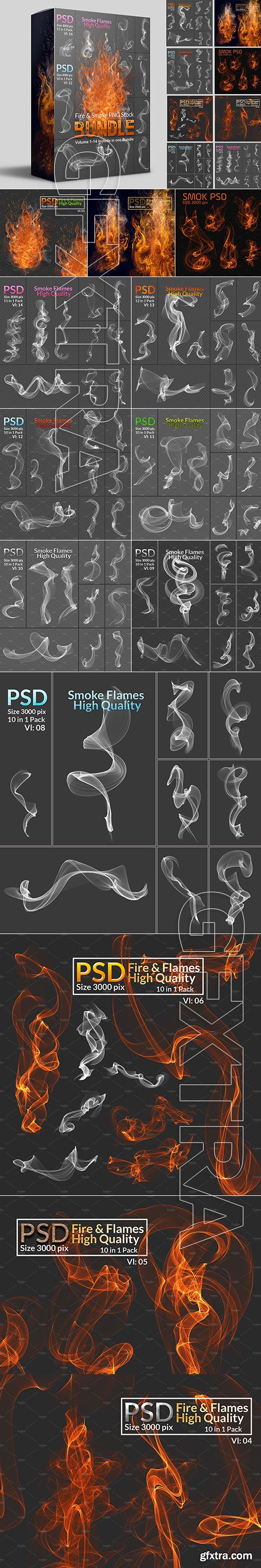 CreativeMarket - Fire & Smoke PNG Stock Bundle 3566240