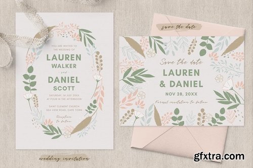 Sweet Wreath Wedding Invitation Suite