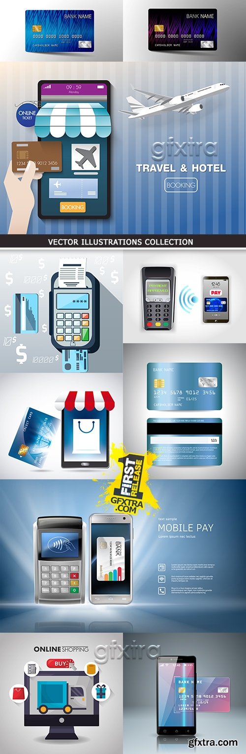 Internet online payment by credit card and mobile application