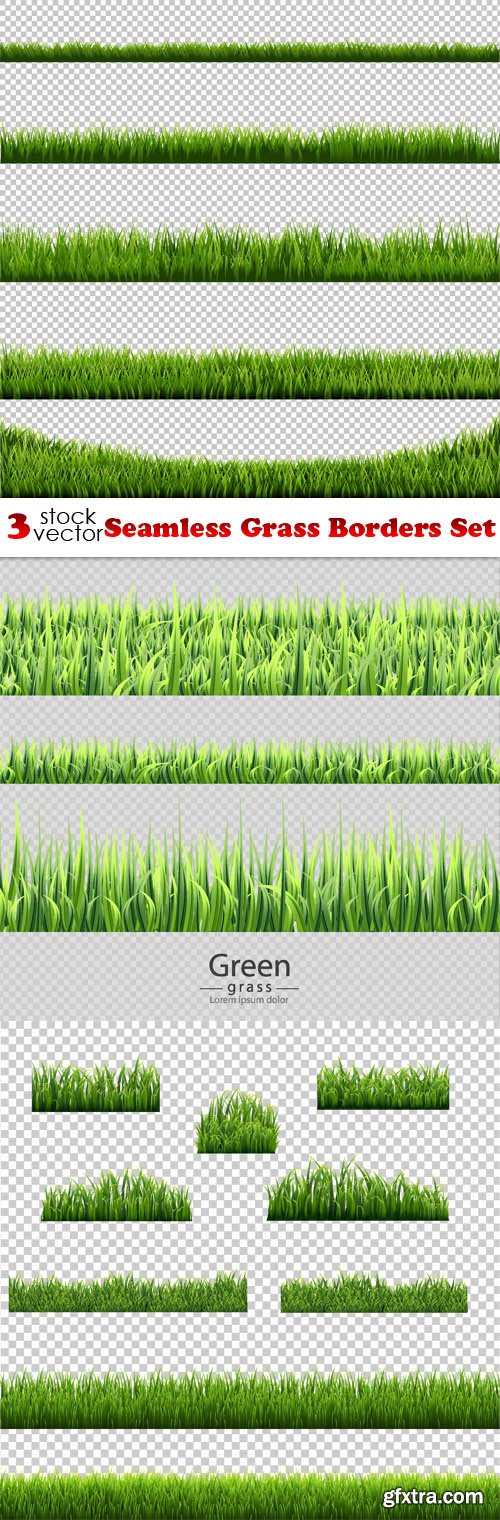 Vectors - Seamless Grass Borders Set