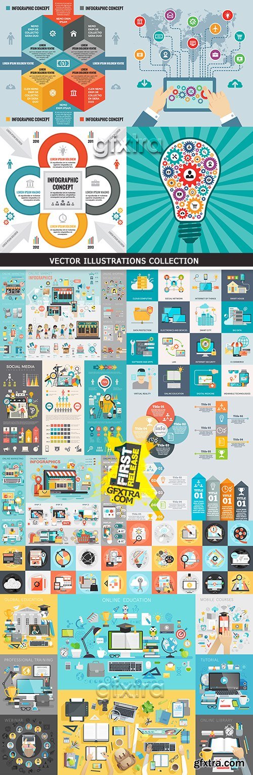 Business infographics options elements collection 44