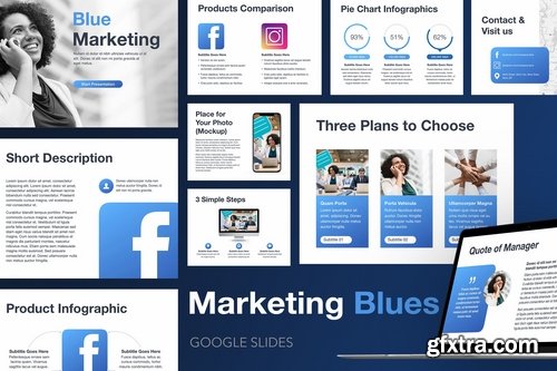 Marketing Blues Google Slides