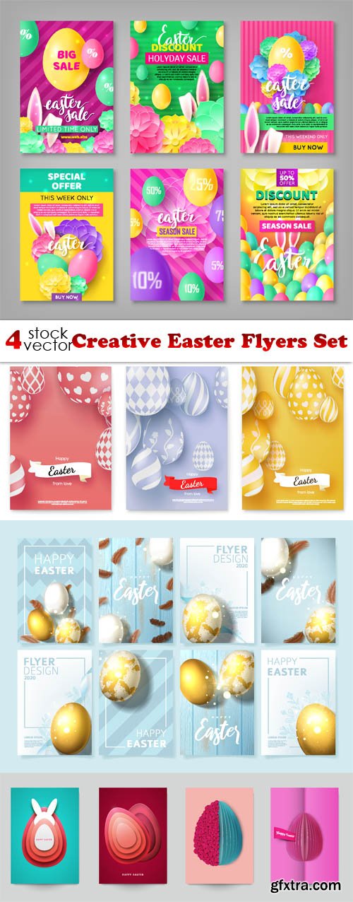 Vectors - Creative Easter Flyers Set